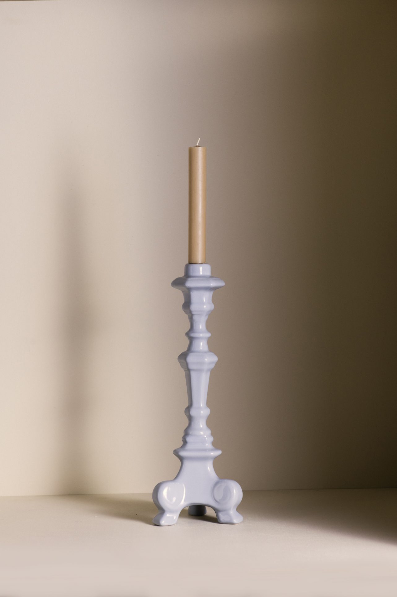 świecznik ceramiczny niebieski