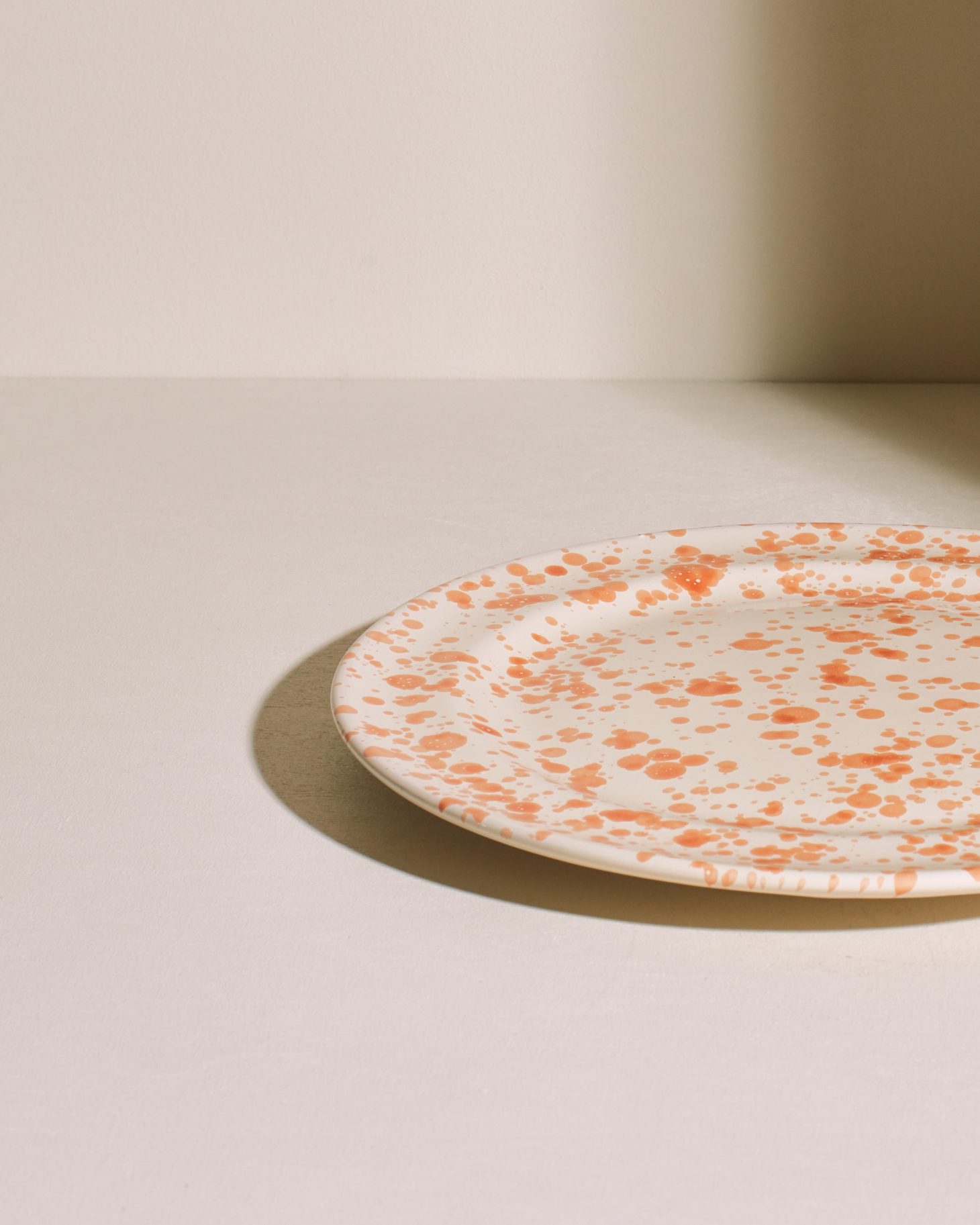 talerz obiadowy ceramiczny krem pomarańcz