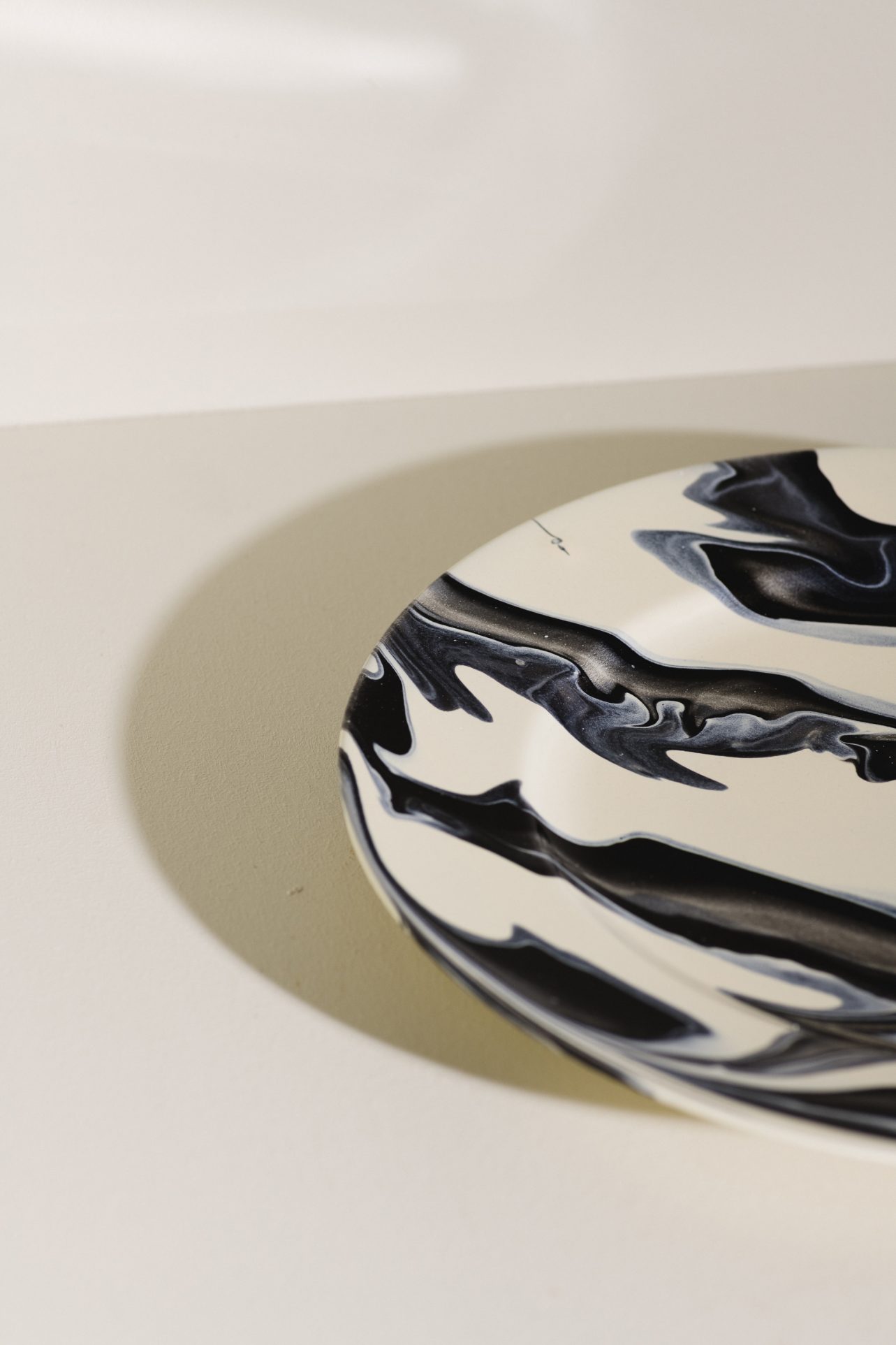talerz marmurkowy porcelanowy grafit