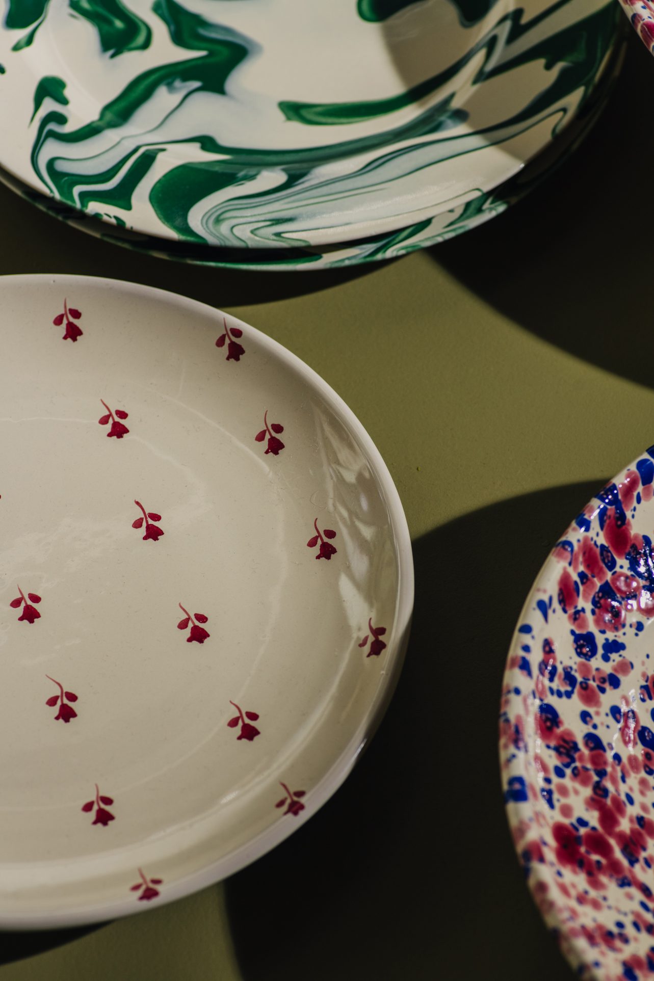 talerz porcelanowy marmurkowy