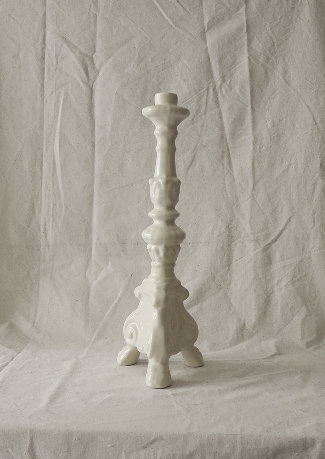 świecznik ceramiczny krem